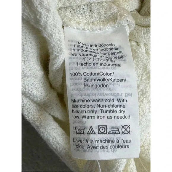 Madewell Texture & Thread Modern Side-Tie Top Sz S Ivory Stretch Boxy Fit - Picture 6 of 6